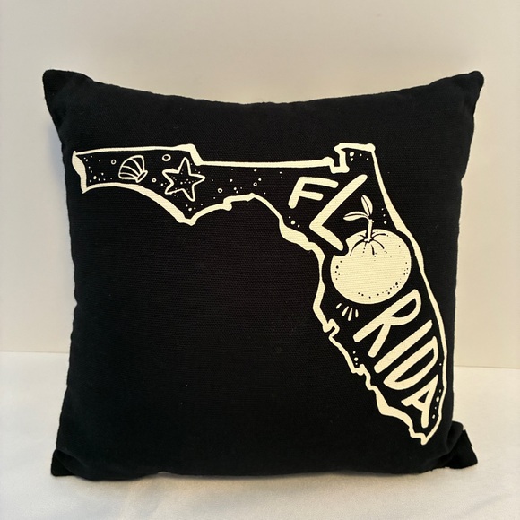 Primitives by Kathy Other - Primitives By Kathy Florida Small Decorative Graphic Accent Pillow Black